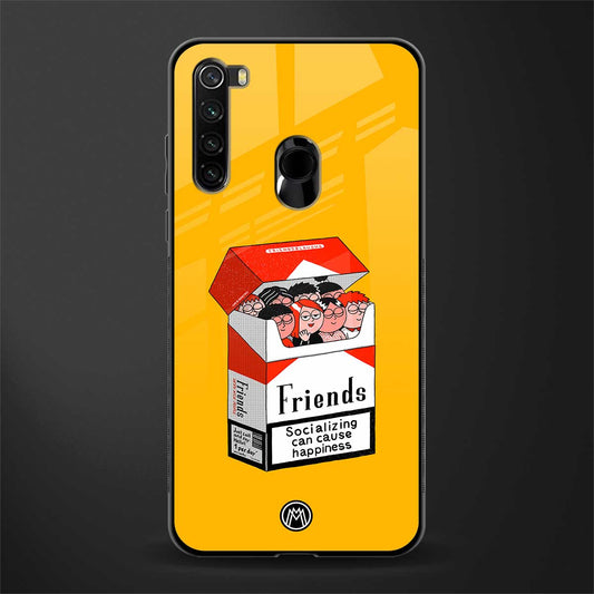 socializing can cause happiness glass case for redmi note 8 image