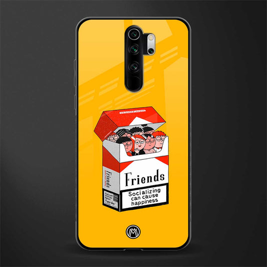 socializing can cause happiness glass case for redmi note 8 pro image