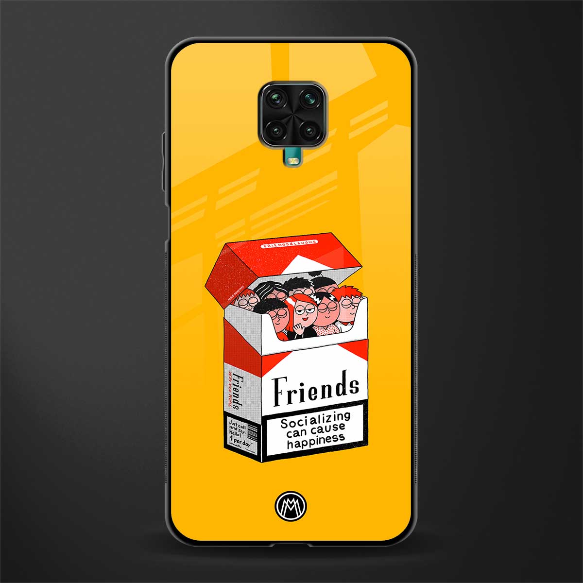 socializing can cause happiness glass case for poco m2 pro image
