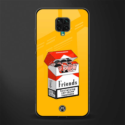 socializing can cause happiness glass case for redmi note 9 pro image