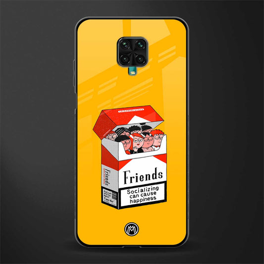 socializing can cause happiness glass case for redmi note 9 pro image