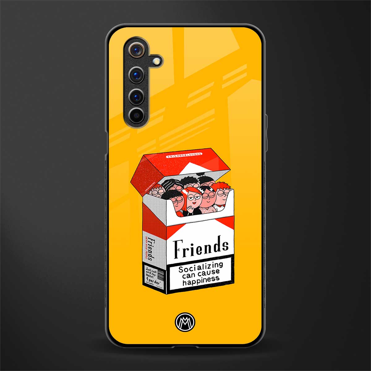socializing can cause happiness glass case for realme 6 pro image