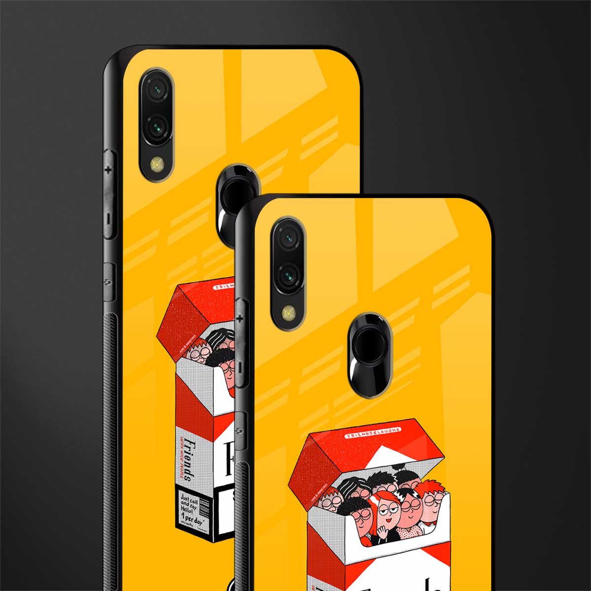 socializing can cause happiness glass case for redmi note 7 pro image-2