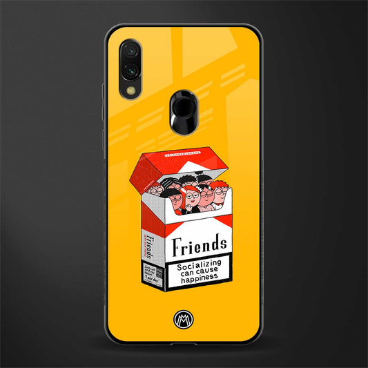 socializing can cause happiness glass case for redmi y3 image