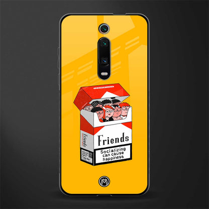 socializing can cause happiness glass case for redmi k20 image