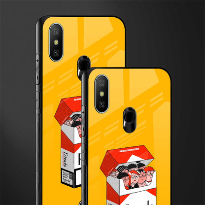 socializing can cause happiness glass case for redmi 6 pro image-2