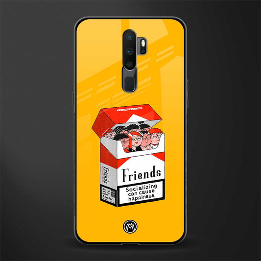 socializing can cause happiness glass case for oppo a5 2020 image