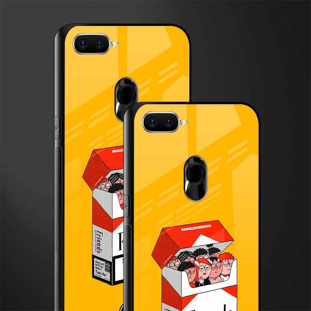 socializing can cause happiness glass case for oppo a7 image-2