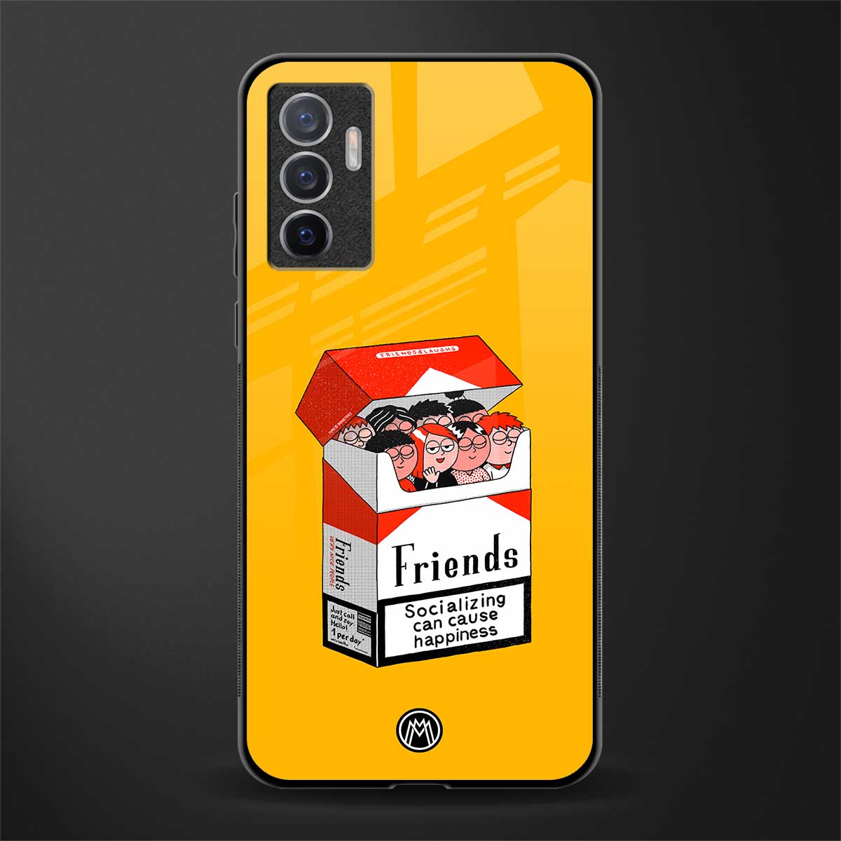 socializing can cause happiness glass case for vivo v23e image