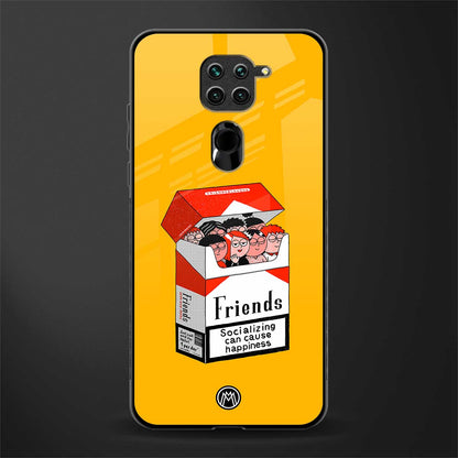 socializing can cause happiness glass case for redmi note 9 image
