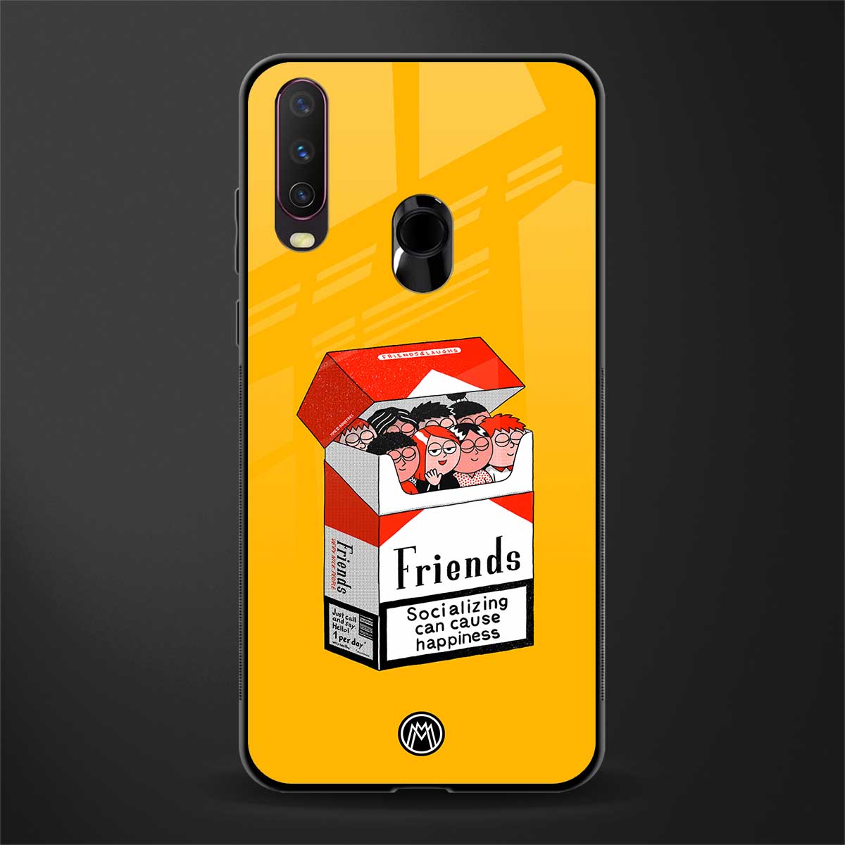 socializing can cause happiness glass case for vivo y12 image