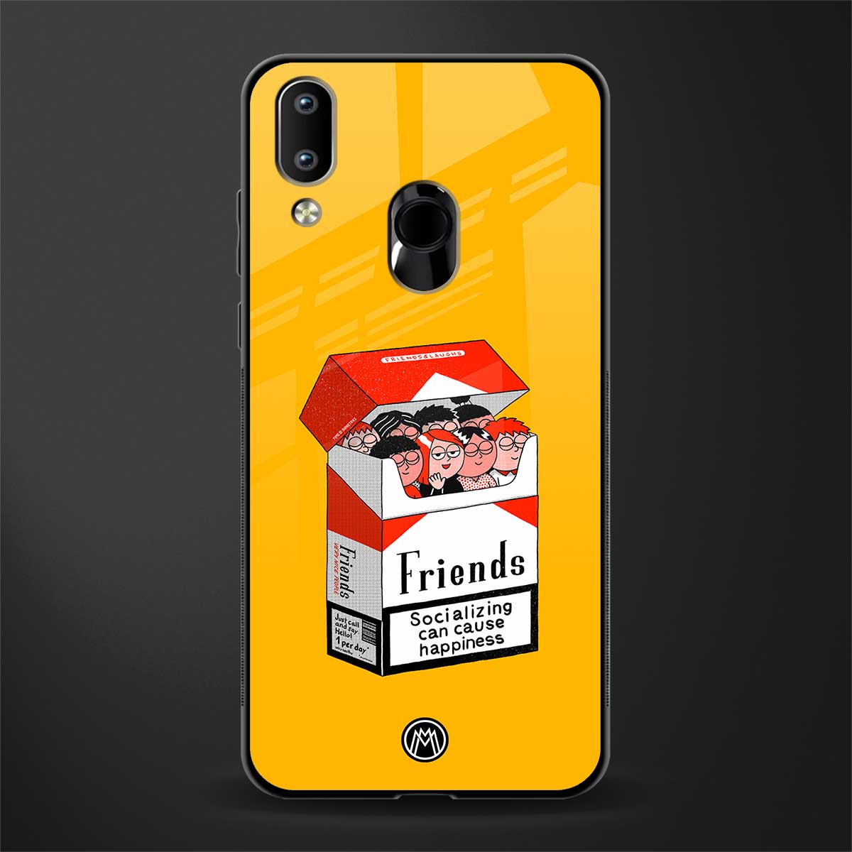 socializing can cause happiness glass case for vivo y93 image