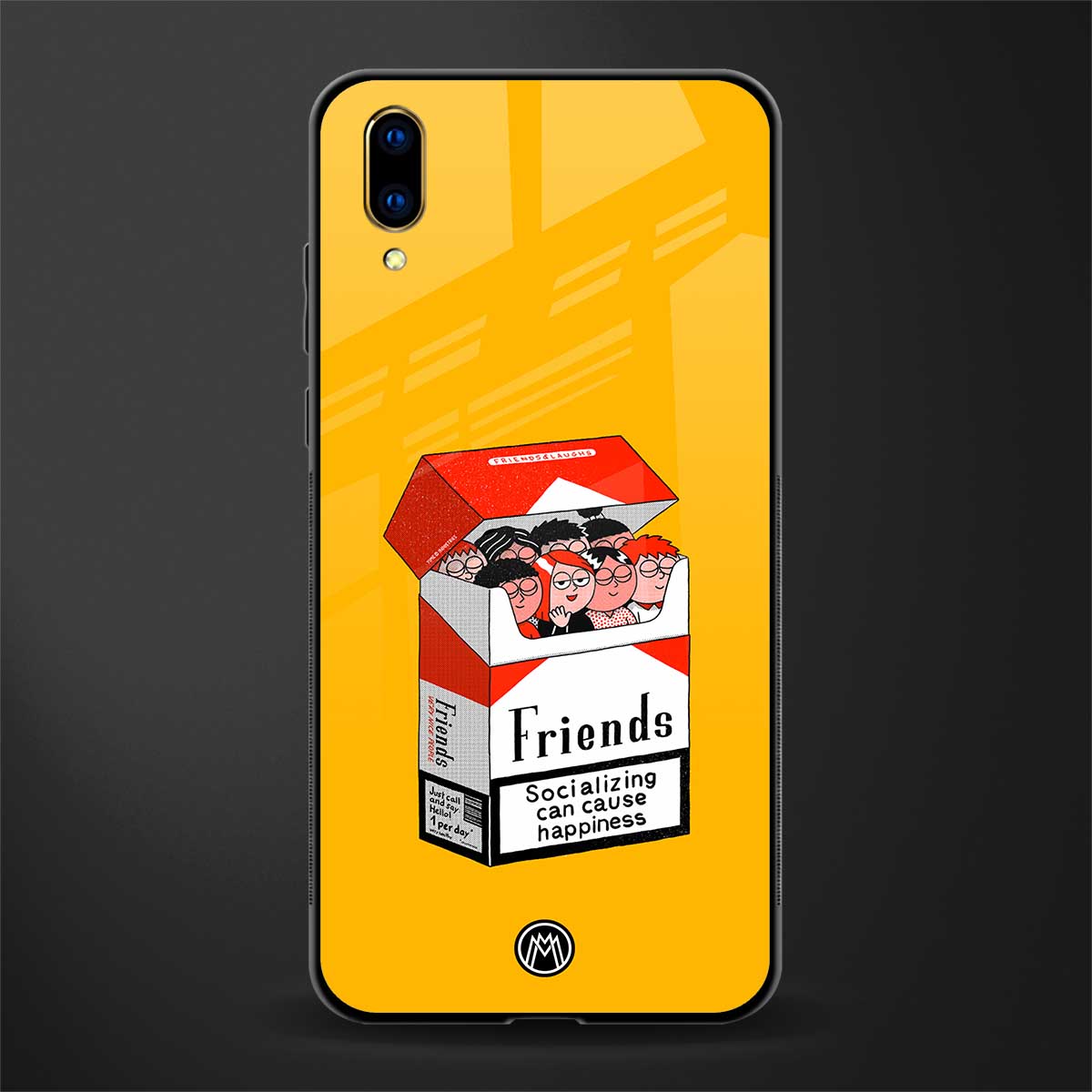 socializing can cause happiness glass case for vivo v11 pro image