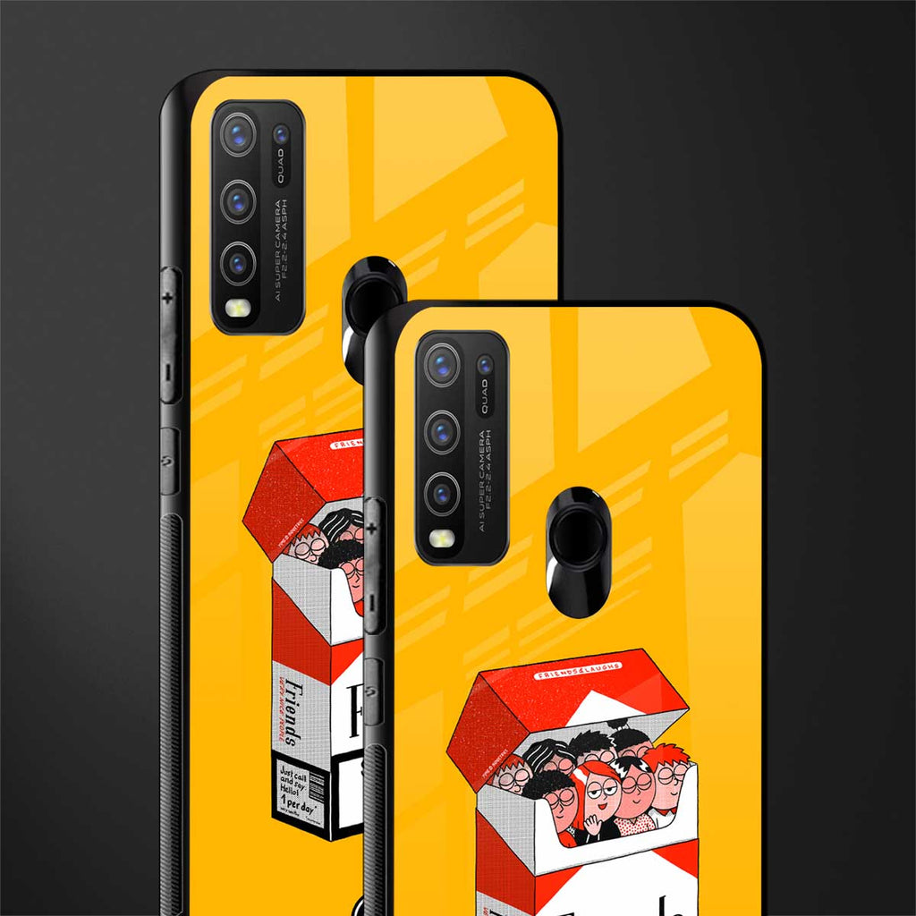 socializing can cause happiness glass case for vivo y50 image-2