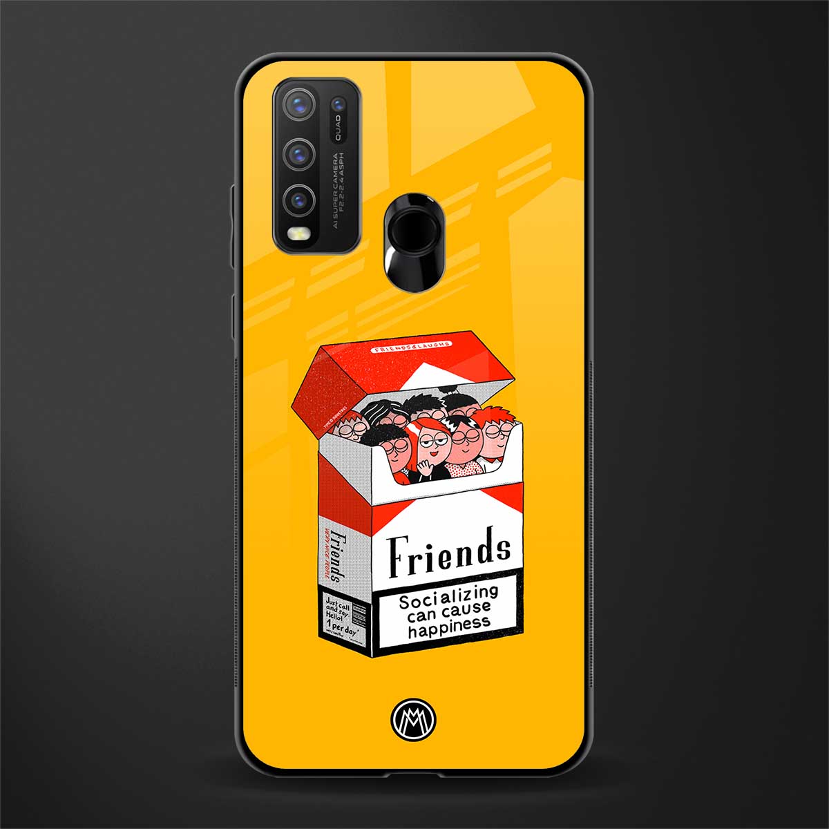 socializing can cause happiness glass case for vivo y50 image