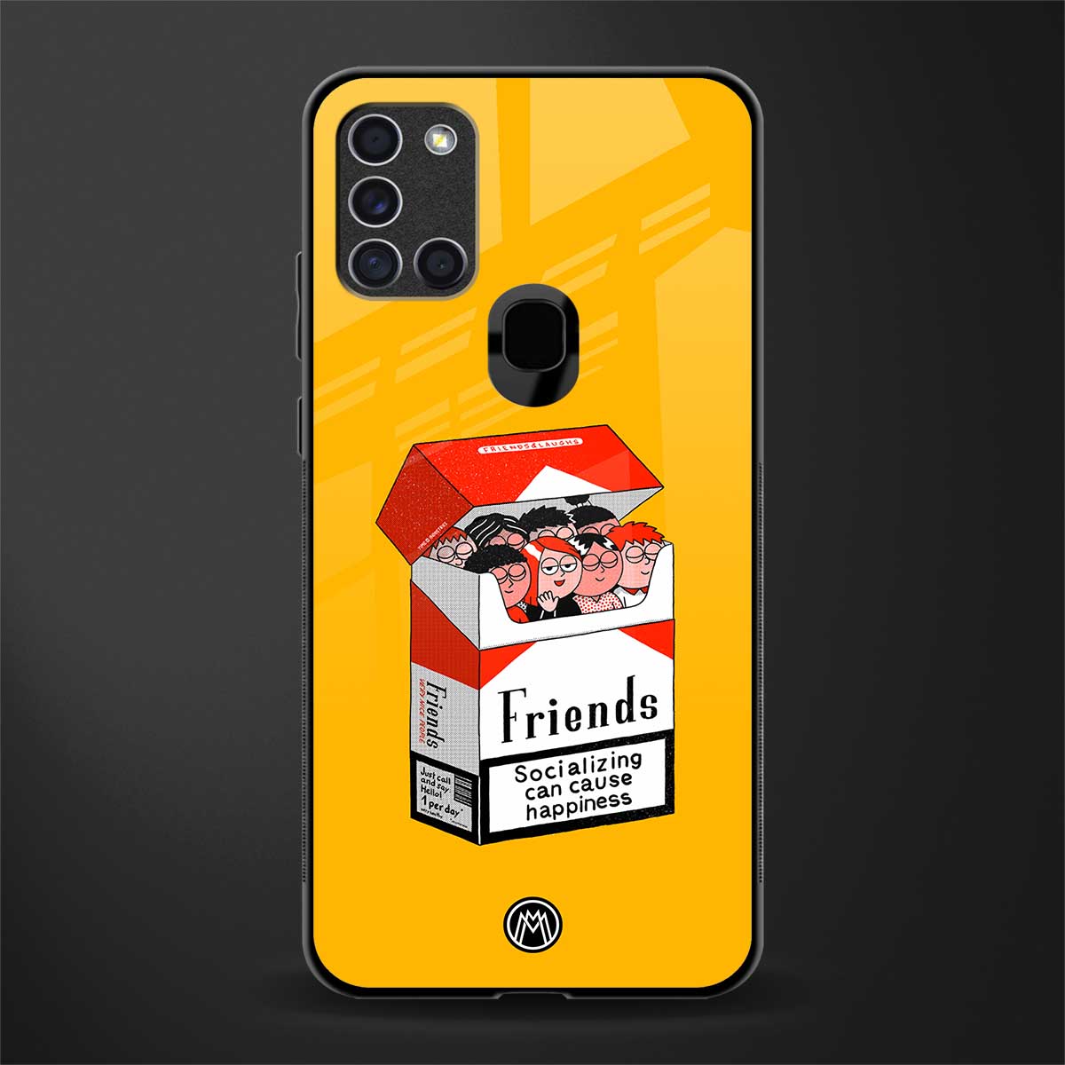 socializing can cause happiness glass case for samsung galaxy a21s image