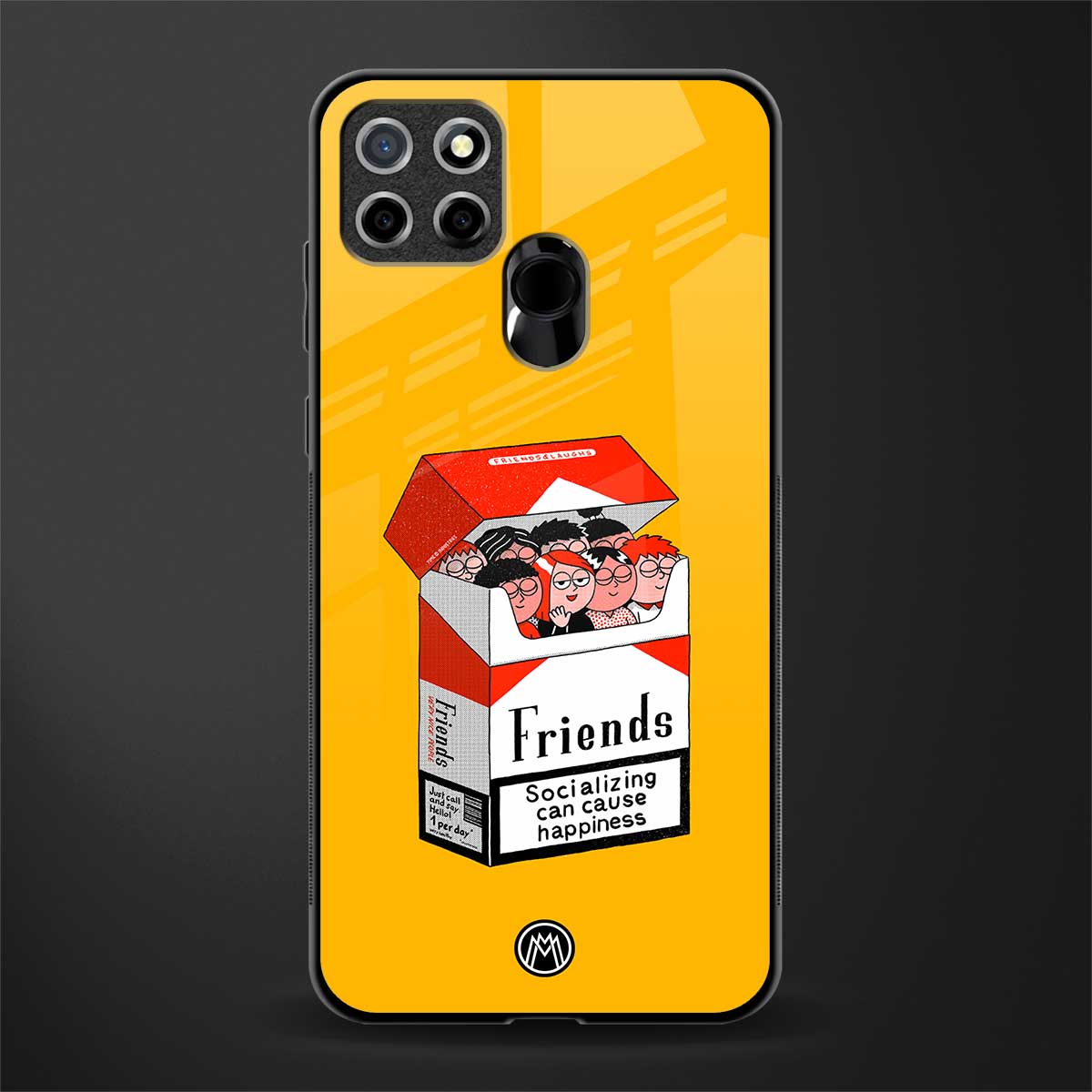 socializing can cause happiness glass case for realme narzo 30a image