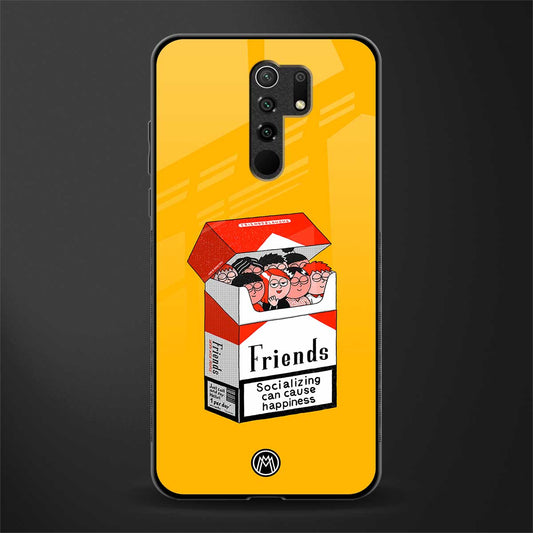 socializing can cause happiness glass case for redmi 9 prime image