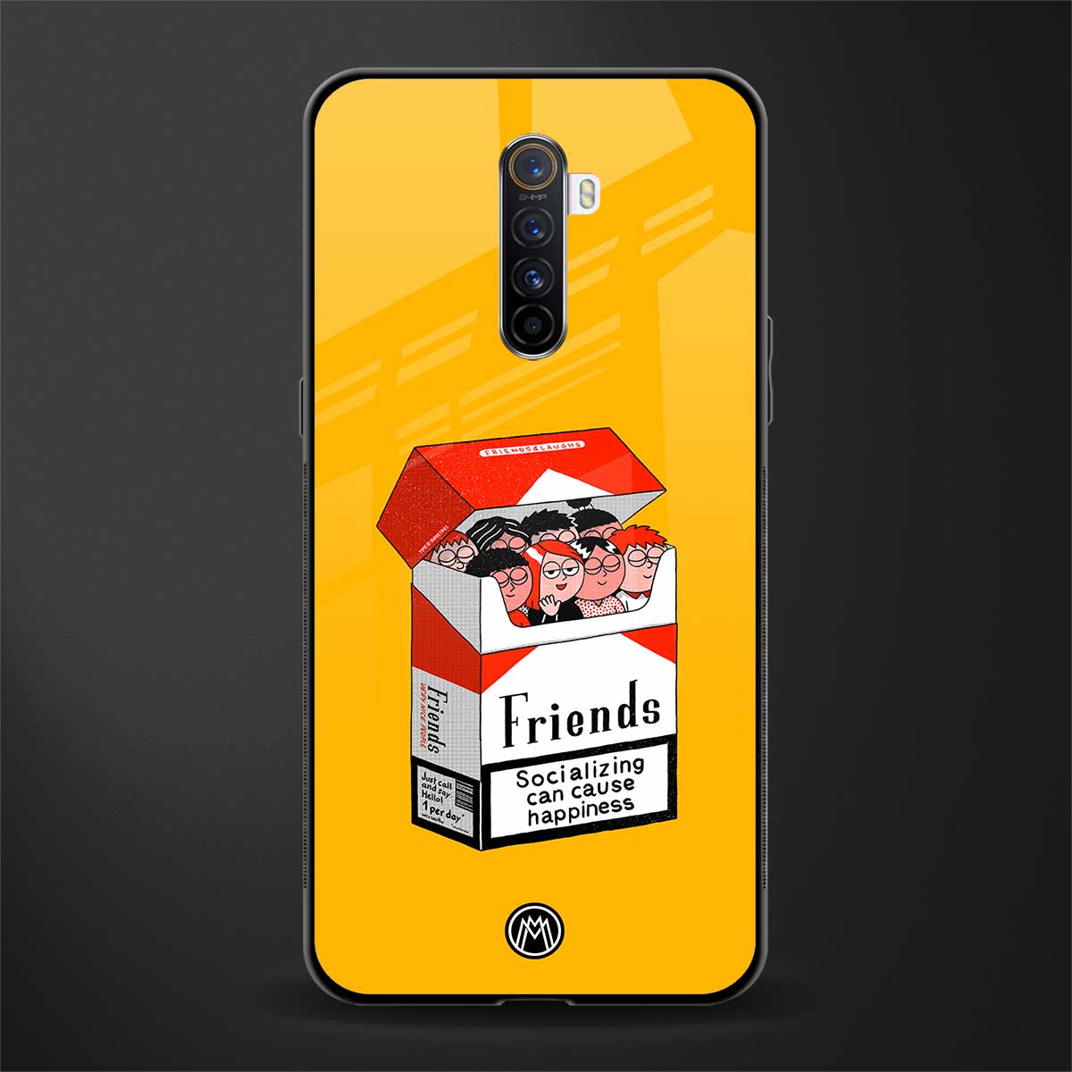 socializing can cause happiness glass case for realme x2 pro image