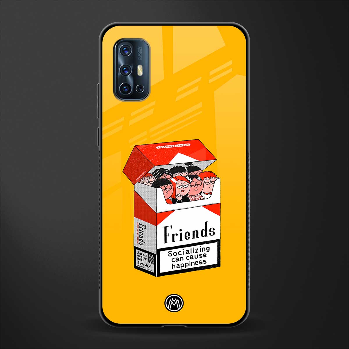socializing can cause happiness glass case for vivo v17 image