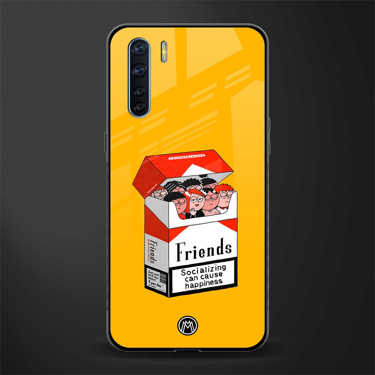 socializing can cause happiness glass case for oppo f15 image