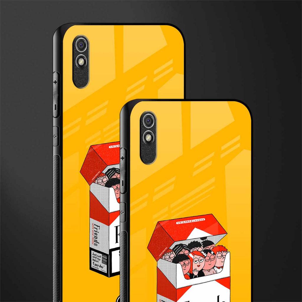 socializing can cause happiness glass case for redmi 9i image-2