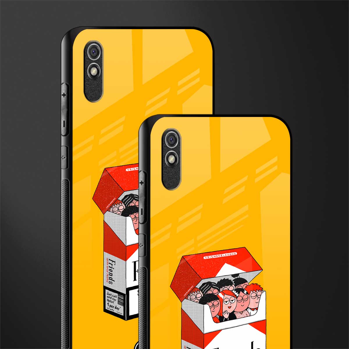 socializing can cause happiness glass case for redmi 9i image-2
