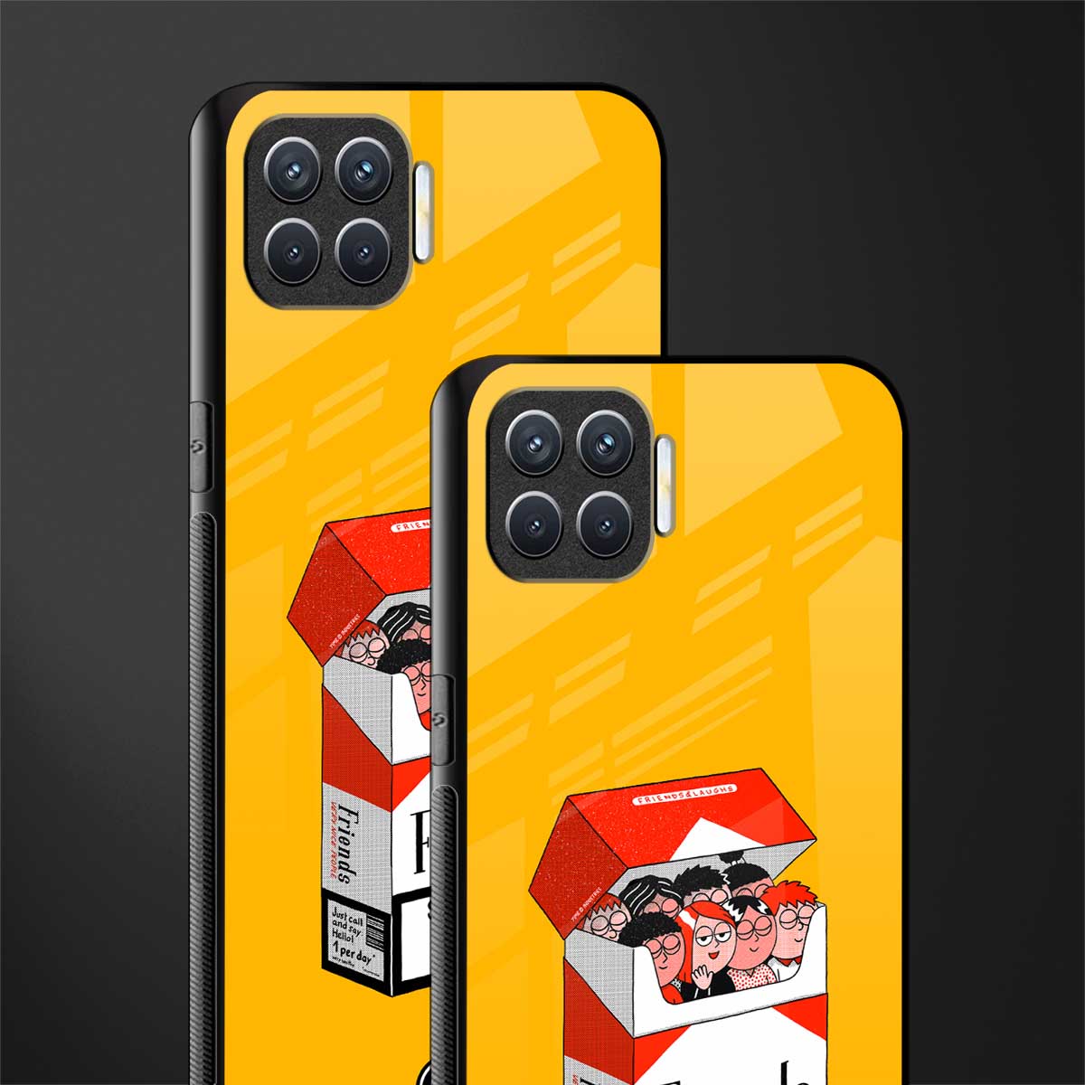 socializing can cause happiness glass case for oppo f17 pro image-2