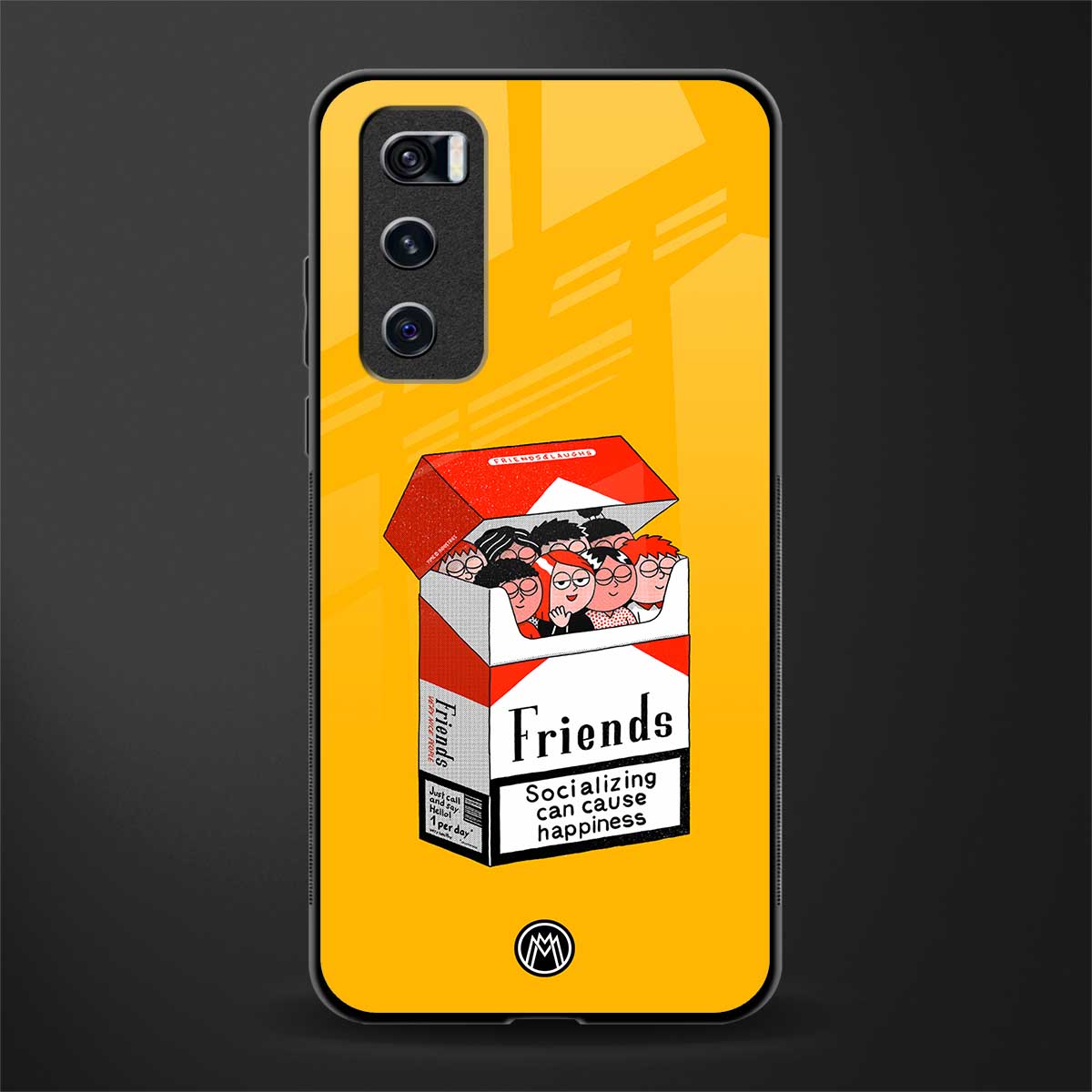 socializing can cause happiness glass case for vivo v20 se image