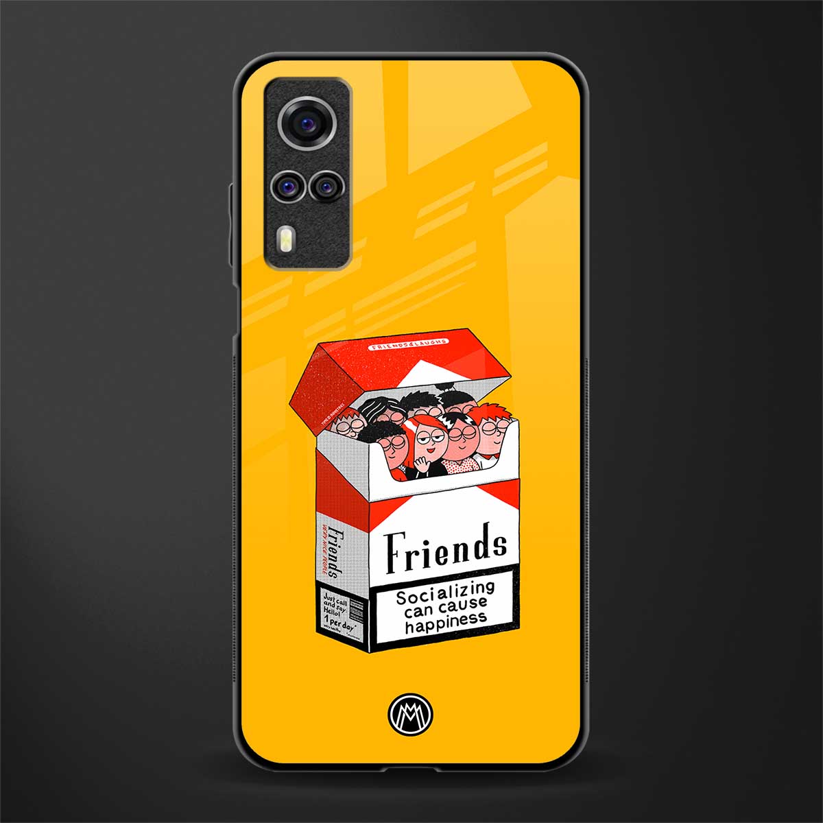 socializing can cause happiness glass case for vivo y51a image
