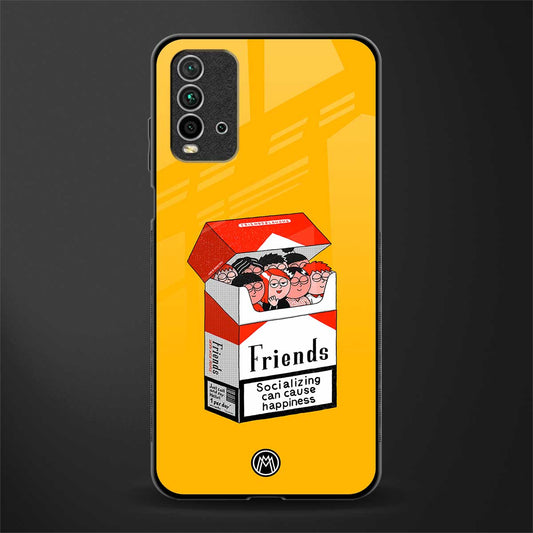 socializing can cause happiness glass case for redmi 9 power image
