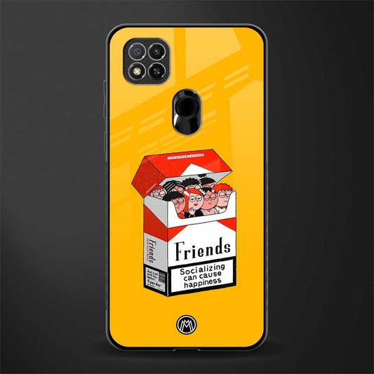 socializing can cause happiness glass case for redmi 9 image