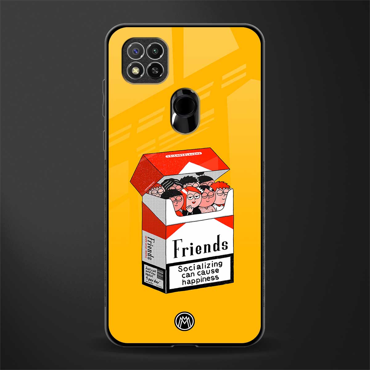 socializing can cause happiness glass case for poco c31 image