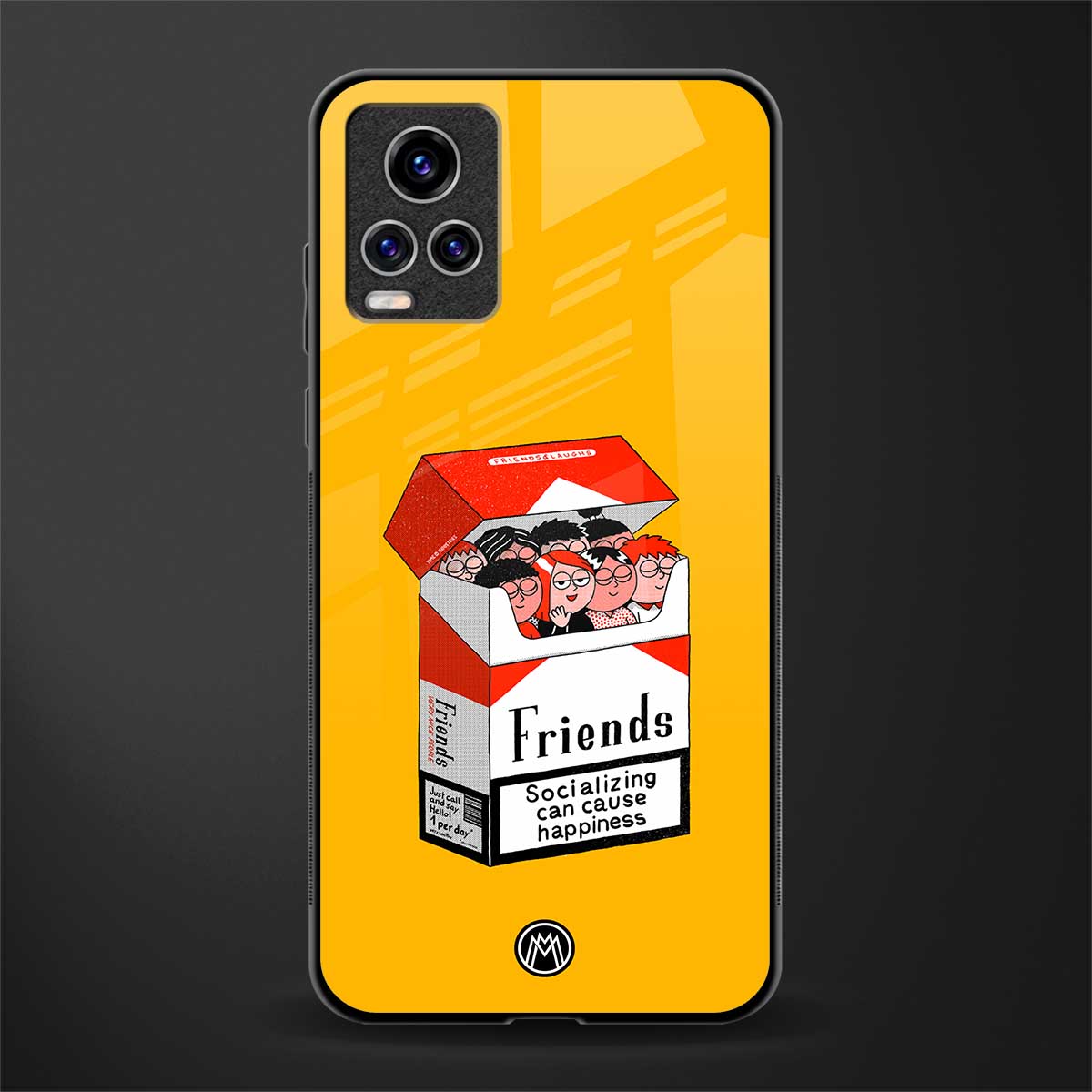 socializing can cause happiness glass case for vivo v20 pro image