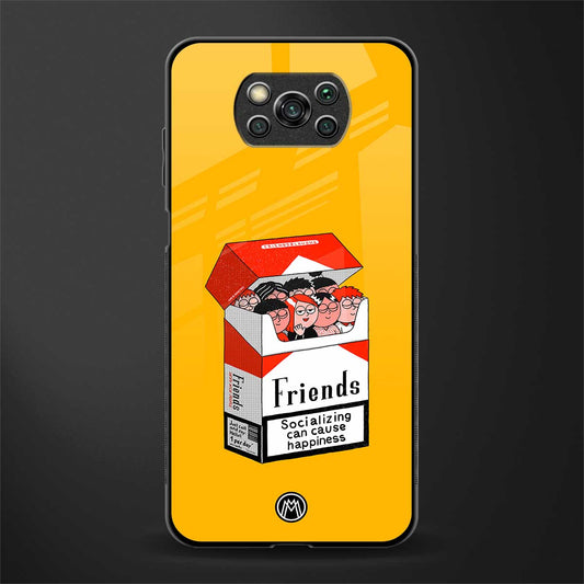 socializing can cause happiness glass case for poco x3 image