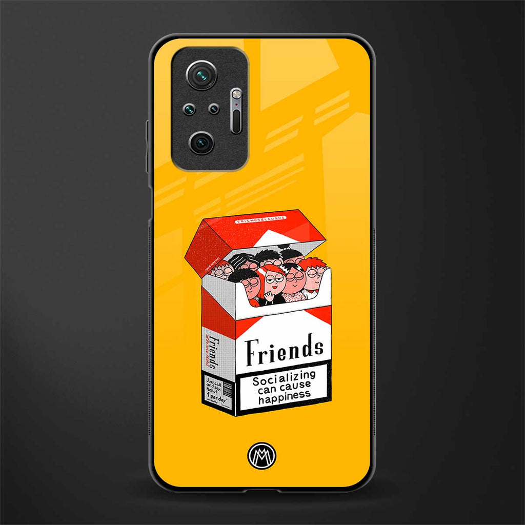 socializing can cause happiness glass case for redmi note 10 pro max image