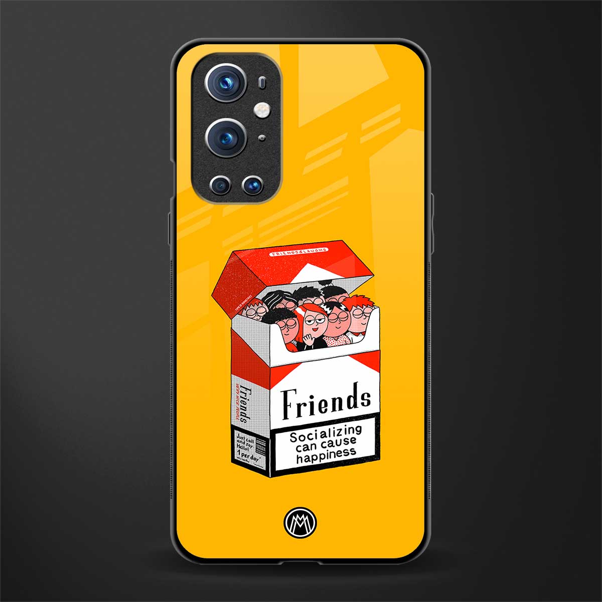 socializing can cause happiness glass case for oneplus 9 pro image