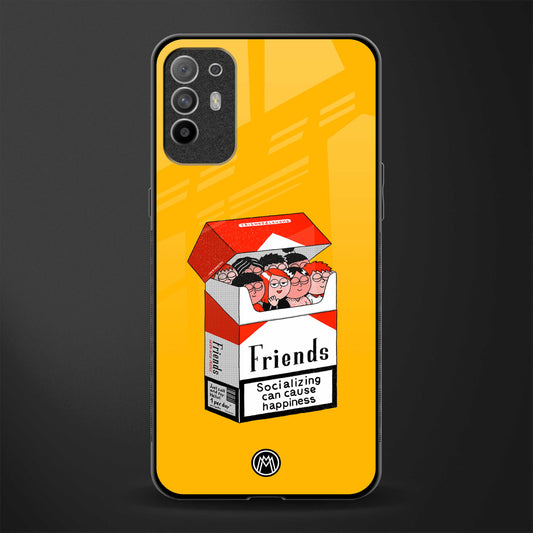 socializing can cause happiness glass case for oppo f19 pro plus image
