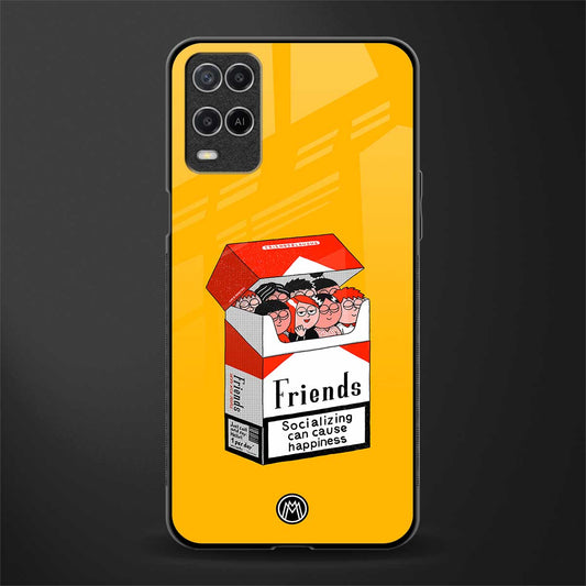 socializing can cause happiness glass case for oppo a54 image