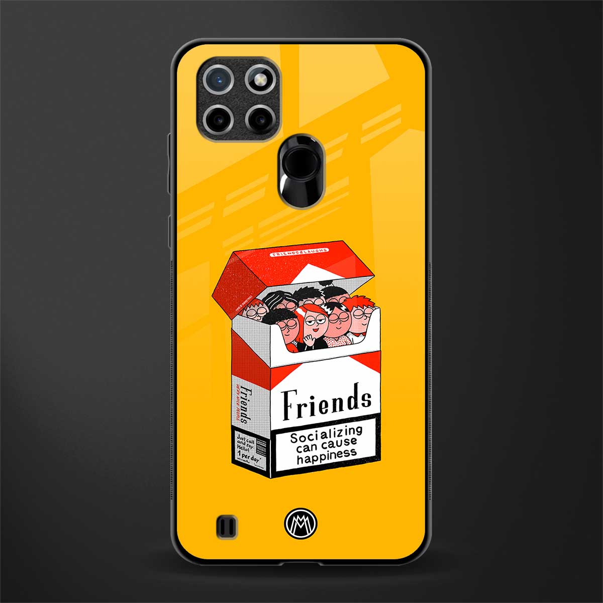 socializing can cause happiness glass case for realme c21 image