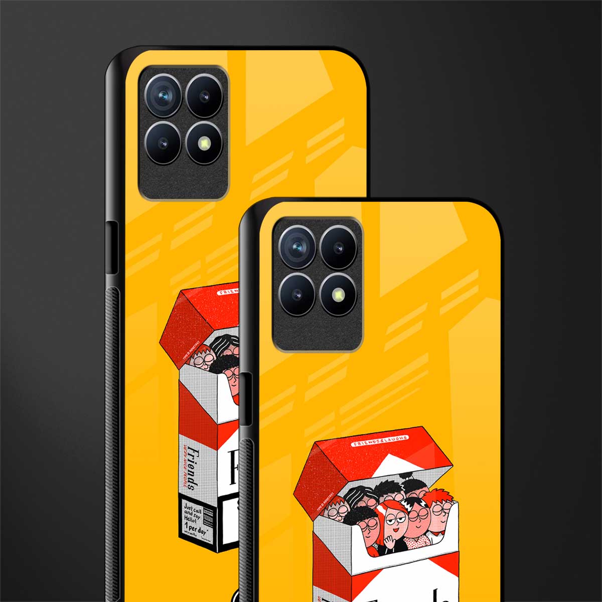 socializing can cause happiness glass case for realme 8i image-2