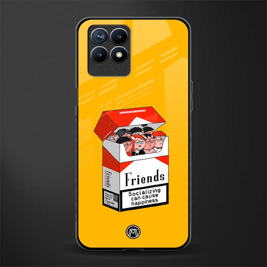 socializing can cause happiness glass case for realme 8i image