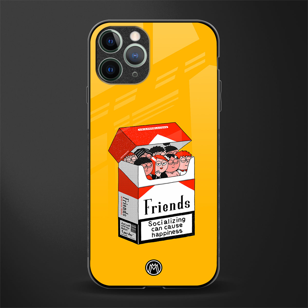 socializing can cause happiness glass case for iphone 11 pro max image
