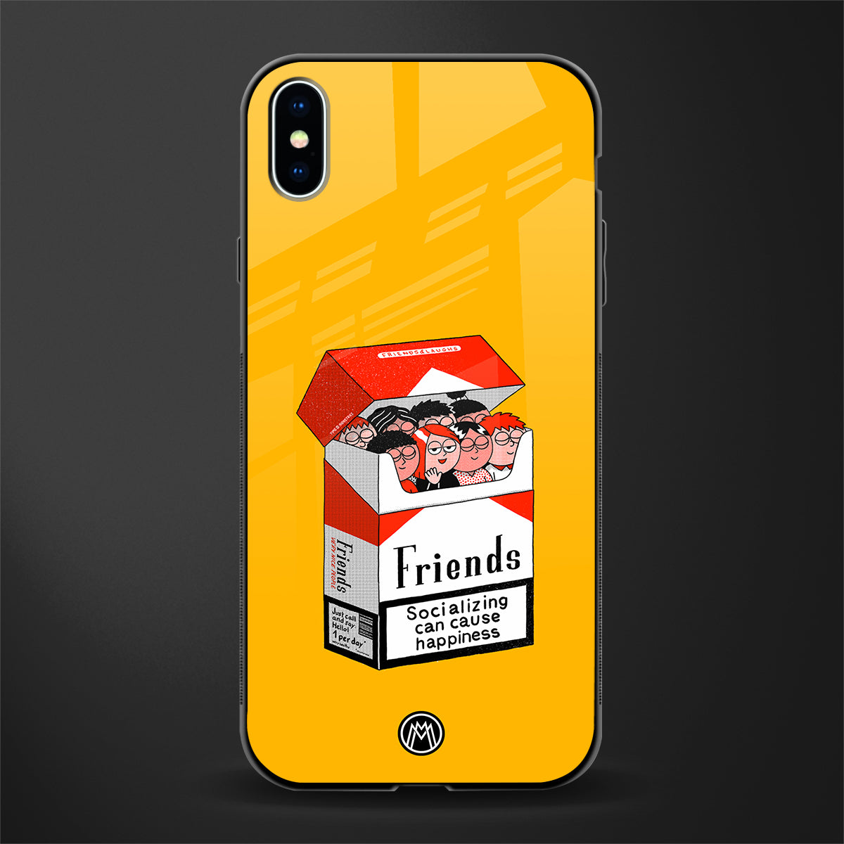 socializing can cause happiness glass case for iphone xs max image