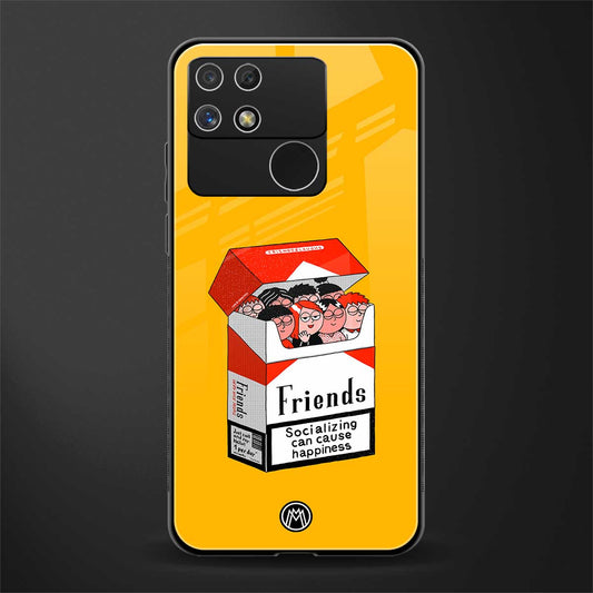 socializing can cause happiness back phone cover | glass case for realme narzo 50a