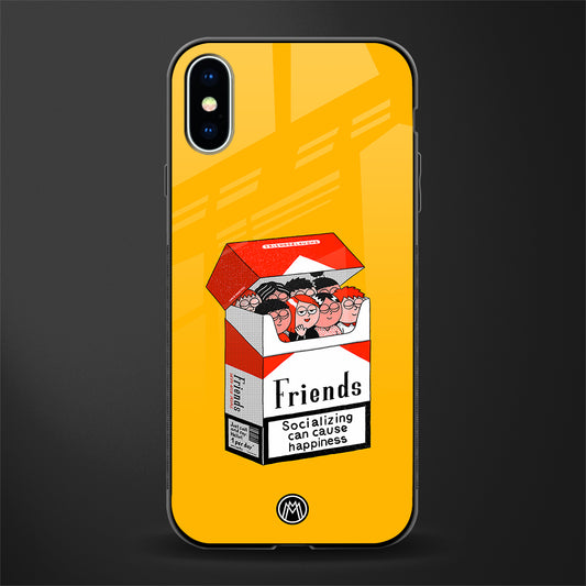 socializing can cause happiness glass case for iphone xs image