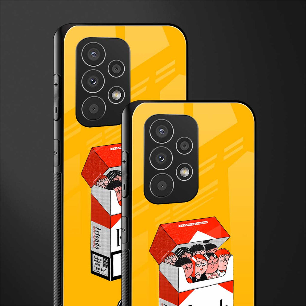 socializing can cause happiness back phone cover | glass case for samsung galaxy a73 5g