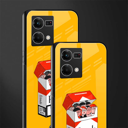 socializing can cause happiness back phone cover | glass case for oppo f21 pro 4g