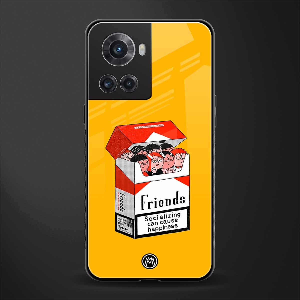 socializing can cause happiness back phone cover | glass case for oneplus 10r 5g