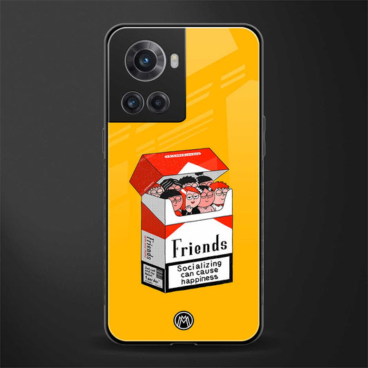 socializing can cause happiness back phone cover | glass case for oneplus 10r 5g
